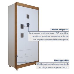 Quarto de Bebê Completo com Cômoda, Berço e Guarda Roupas Mila - 9