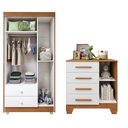 Ver imagem 5 de Quarto de Bebê Completo com Cômoda, Berço e Guarda Roupas Mila Branco/Amadeirado