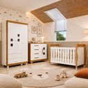 Ver imagem 1 de Quarto de Bebê Completo com Cômoda, Berço e Guarda Roupas Mila