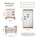 Ver imagem 4 de Quarto de Bebê Completo com Cômoda, Berço e Guarda Roupas Mila Branco/Amadeirado