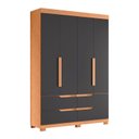 Ver imagem 1 de Guarda Roupa Doble 4 Portas 4 Gavetas Quarto Freijo com Titanium - Albatroz