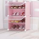 Ver imagem 2 de Sapateira Organizador de Roupas Brinquedos Multifuncional Desmontavel Armario 4 Prateleiras Rosa