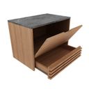 Ver imagem 7 de Gabinete Suspenso para Banheiro com Espelheira 60cm Marrom/Preto