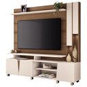 Ver imagem 1 de Estante Painel Tv 70 Pol 200cm com Led Virtus Castanho/off - Hb Móveis