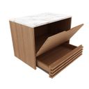 Ver imagem 7 de Gabinete Suspenso para Banheiro com Espelheira 60cm Marrom/Branco