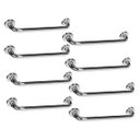 Ver imagem 1 de Barra Alça Apoio 50 Cm Aço Inox Suporte Anti Queda Kit 8 Uni Segurança Gestante Idoso Cadeirante Def