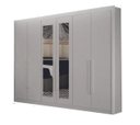 Ver imagem 2 de Guarda Roupa Casal com Espelho 100% MDF 6 Portas 6 Gavetas 276cm Diamante Gold Branco - Leifer