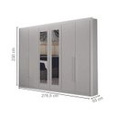 Ver imagem 4 de Guarda Roupa Diamante 6 Pts com Espelho Branco - Leifer