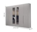 Ver imagem 4 de Guarda Roupa Casal com Espelho 100% MDF 6 Portas 6 Gavetas 276cm Diamante Gold Branco - Leifer