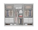 Ver imagem 3 de Guarda Roupa Casal com Espelho 100% MDF 6 Portas 6 Gavetas 276cm Diamante Gold Branco - Leifer
