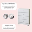 Ver imagem 7 de Quarto de Bebê Completo com Cômoda, Mini Berço e Guarda Roupas Lila Branco