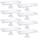Ver imagem 1 de Kit 8 Boleiras de Cristal Travessa com Pé Bandeja de Servir Decorativa Retangular Lyor