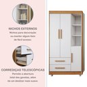 Ver imagem 6 de Quarto de Bebê Completo com Cômoda, Mini Berço e Guarda Roupas Lila Amadeirado/Branco