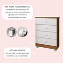 Ver imagem 7 de Quarto de Bebê Completo com Cômoda, Mini Berço e Guarda Roupas Lila Amadeirado/Branco