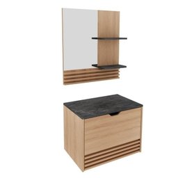 Gabinete Suspenso para Banheiro com Espelheira 60cm - 2