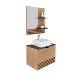 Gabinete Suspenso para Banheiro com Espelheira 60cm - 3