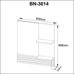 Gabinete Suspenso para Banheiro com Espelheira 60cm - 14