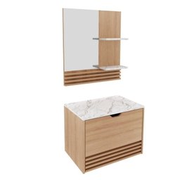 Gabinete Suspenso para Banheiro com Espelheira 60cm - 3