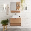 Ver imagem 1 de Gabinete Suspenso para Banheiro com Espelheira 60cm