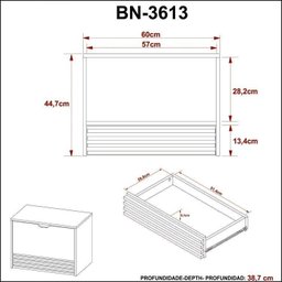 Gabinete Suspenso para Banheiro com Espelheira 60cm - 9