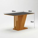 Ver imagem 2 de Conjunto Sala de Jantar Mesa Tampo Vidro/MDP com 4 Cadeiras Miami Yescasa Freijó/Chumbo