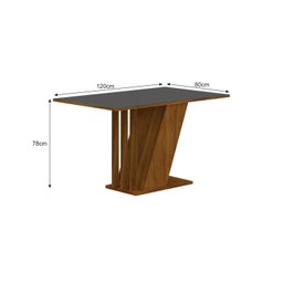 Conjunto Sala de Jantar Mesa Tampo Vidro/MDP com 4 Cadeiras Miami Yescasa - 3