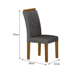 Conjunto Sala de Jantar Mesa Tampo Vidro/MDP com 4 Cadeiras Miami Yescasa - 4