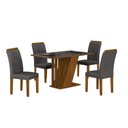 Ver imagem 2 de Conjunto Sala de Jantar Mesa Tampo Vidro/MDP com 4 Cadeiras Miami Yescasa