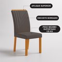 Ver imagem 5 de Conjunto Sala de Jantar Mesa Tampo Vidro/MDP com 4 Cadeiras Miami Yescasa Freijó/Chumbo
