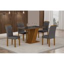 Ver imagem 1 de Conjunto Sala de Jantar Mesa Tampo Vidro/MDP com 4 Cadeiras Miami Yescasa
