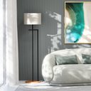 Ver imagem 2 de Luminária Indústrial de Chão Salone Preto com Cúpula Palha Unidecor