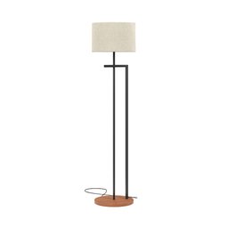Luminária Indústrial de Chão Salone Preto com Cúpula Palha Unidecor - 3