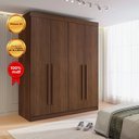 Ver imagem 6 de Guarda-roupa Solteiro 100% Mdf 4 Portas 3 Gavetas Paris Plus
