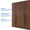 Ver mais imagens de Guarda-roupa Solteiro 100% Mdf 4 Portas 3 Gavetas Paris Plus
