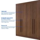 Ver mais imagens de Guarda-Roupa Solteiro 100% MDF 4 Portas 3 Gavetas Paris Plus Marrom/Castanho