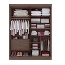 Ver imagem 3 de Guarda-Roupa Solteiro 100% MDF 4 Portas 3 Gavetas Paris Plus Marrom/Castanho