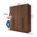 Ver imagem 3 de Guarda-roupa Solteiro 100% Mdf 4 Portas 3 Gavetas Paris Plus