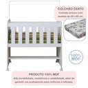 Ver mais imagens de Quarto de Bebê Completo com Cômoda, Mini Berço com Colchão e Guarda Roupas Lila Branco