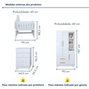 Ver imagem 3 de Quarto de Bebê Completo com Cômoda, Mini Berço com Colchão e Guarda Roupas Lila