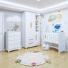 Quarto de Bebê Completo com Cômoda, Mini Berço com Colchão e Guarda Roupas Lila - 1