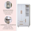 Ver imagem 7 de Quarto de Bebê Completo com Cômoda, Mini Berço com Colchão e Guarda Roupas Lila Branco