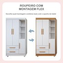 Ver imagem 5 de Quarto de Bebê Completo com Cômoda, Mini Berço com Colchão e Guarda Roupas Lila Branco