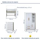 Ver imagem 3 de Quarto de Bebê Completo com Cômoda, Mini Berço com Colchão e Guarda Roupas Lila