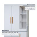 Ver imagem 7 de Quarto de Bebê Completo com Cômoda, Mini Berço com Colchão e Guarda Roupas Lila Branco