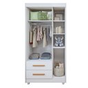 Ver imagem 4 de Quarto de Bebê Completo com Cômoda, Mini Berço com Colchão e Guarda Roupas Lila Branco
