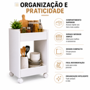 Ver imagem 6 de Carrinho Auxiliar Multiuso Salao de Beleza Preto Organizador - Branco