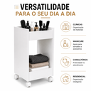 Ver imagem 5 de Carrinho Auxiliar Multiuso Salao de Beleza Preto Organizador - Branco