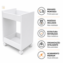 Ver imagem 2 de Carrinho Auxiliar Multiuso Salao de Beleza Preto Organizador - Branco
