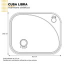 Ver imagem 3 de Cuba para Banheiro em Mármore Sintético Libra Cozimax Branco