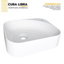 Ver imagem 5 de Cuba para Banheiro em Mármore Sintético Libra Cozimax Branco